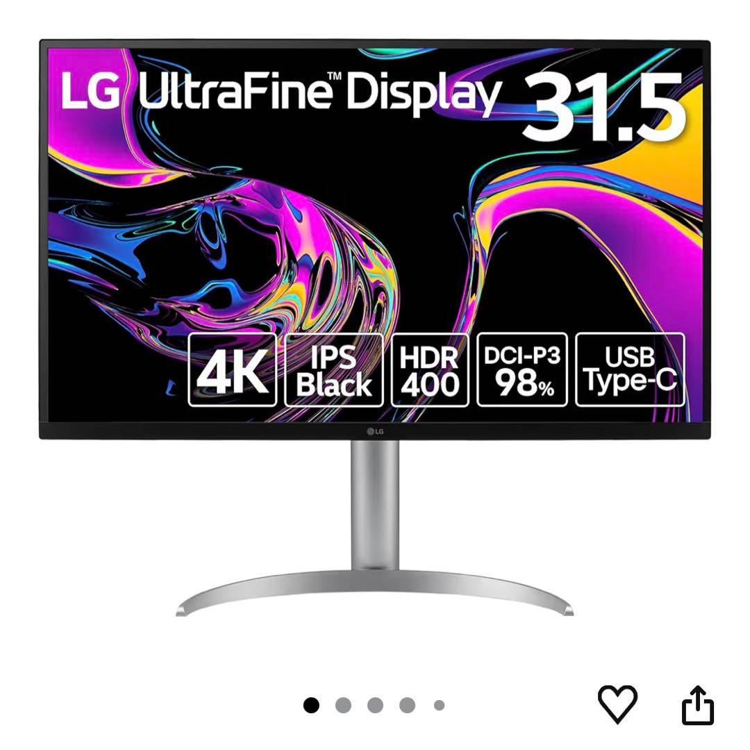 【美品】LG 32UQ850V-W 4K 31.5インチ IPS Black