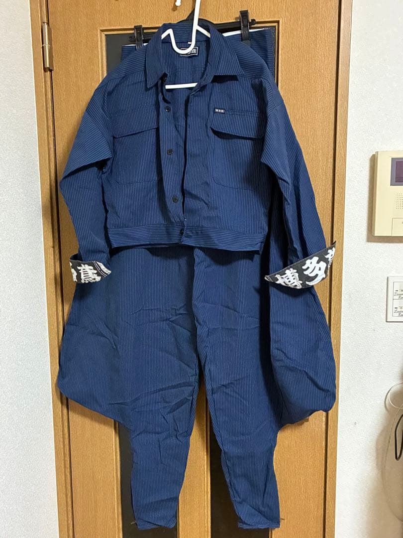 博多鳶 ストライプ ウルトラデカタンク 短ラン 紺ストライプ