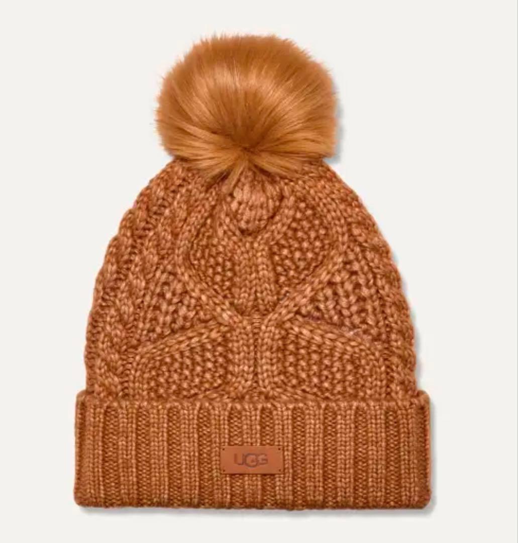 ALLP　UGG チェスナット　ケーブル編みニット帽