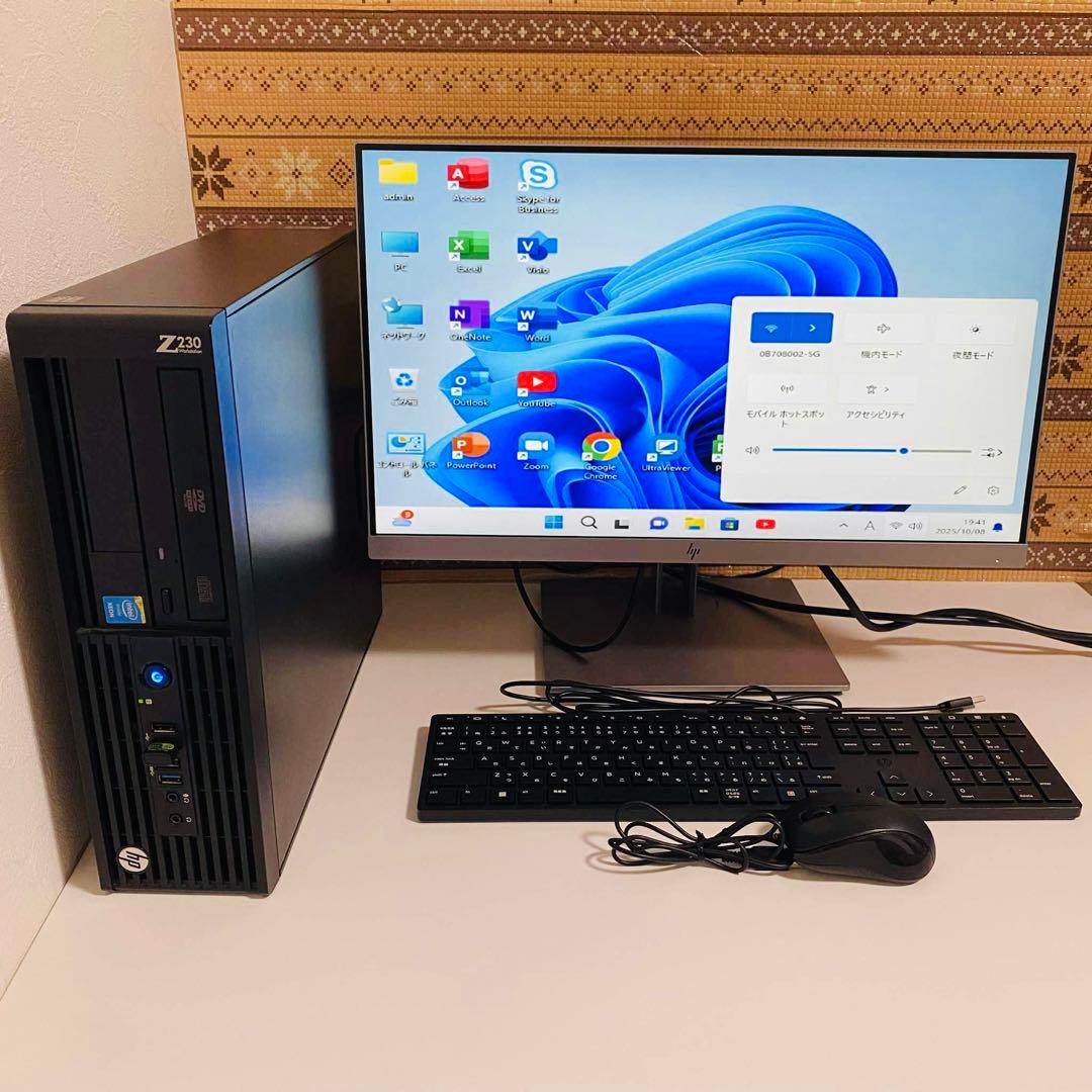 Y831 HPデスクトップSSD高速大画面Windows11オフィス2024付き