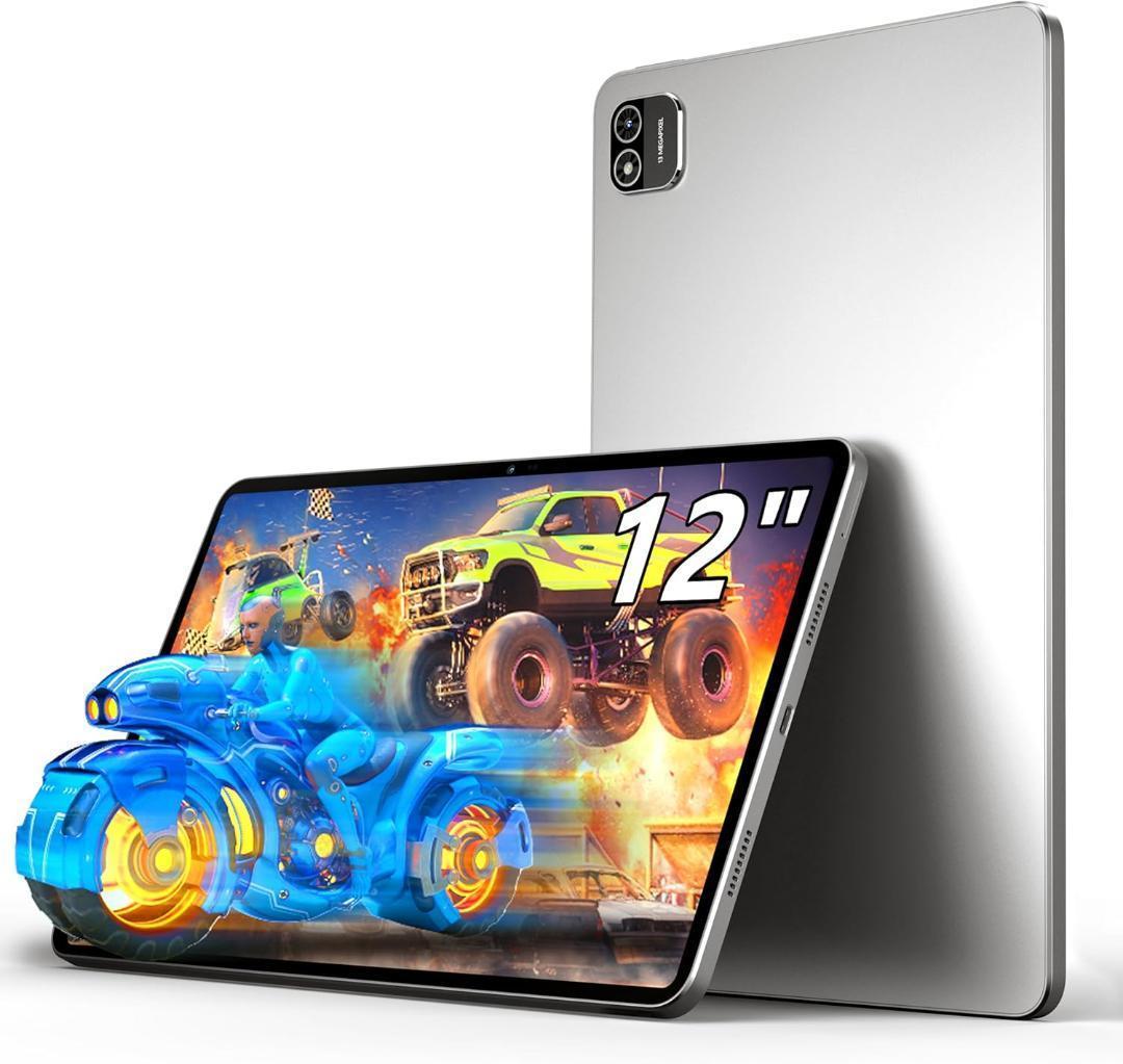 Android15 タブレット 12インチ 銀色 18GB+128GB+1TB