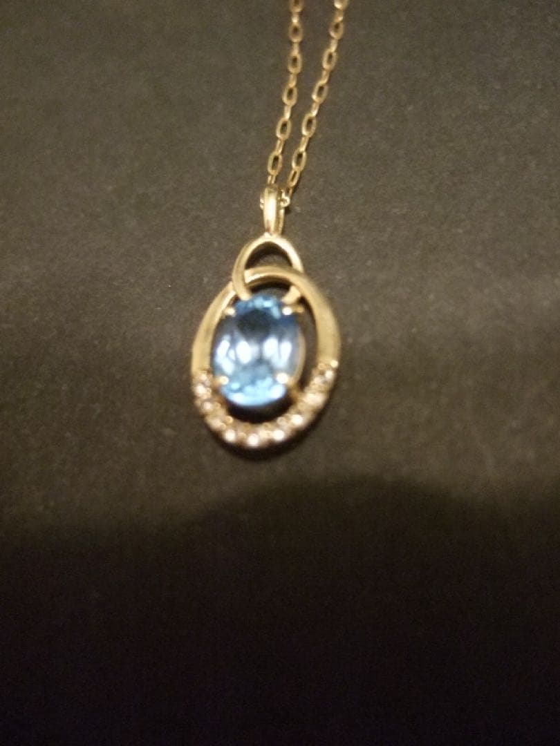 ベリテ　K10YG ブルートパーズ/ホワイトトパーズ ネックレス