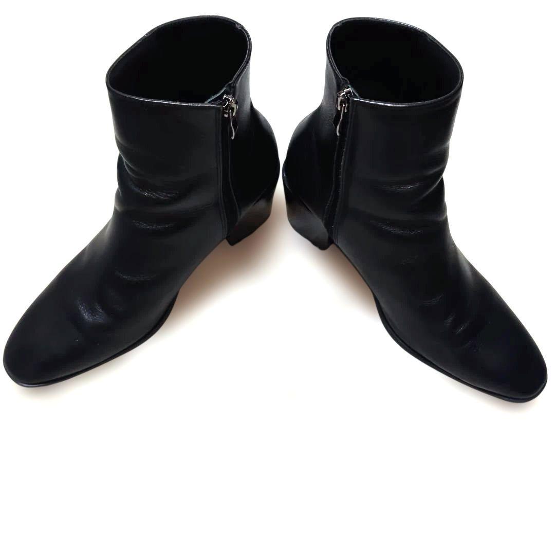 Lui's サイドジップ ヒールブーツ 41 ブラック