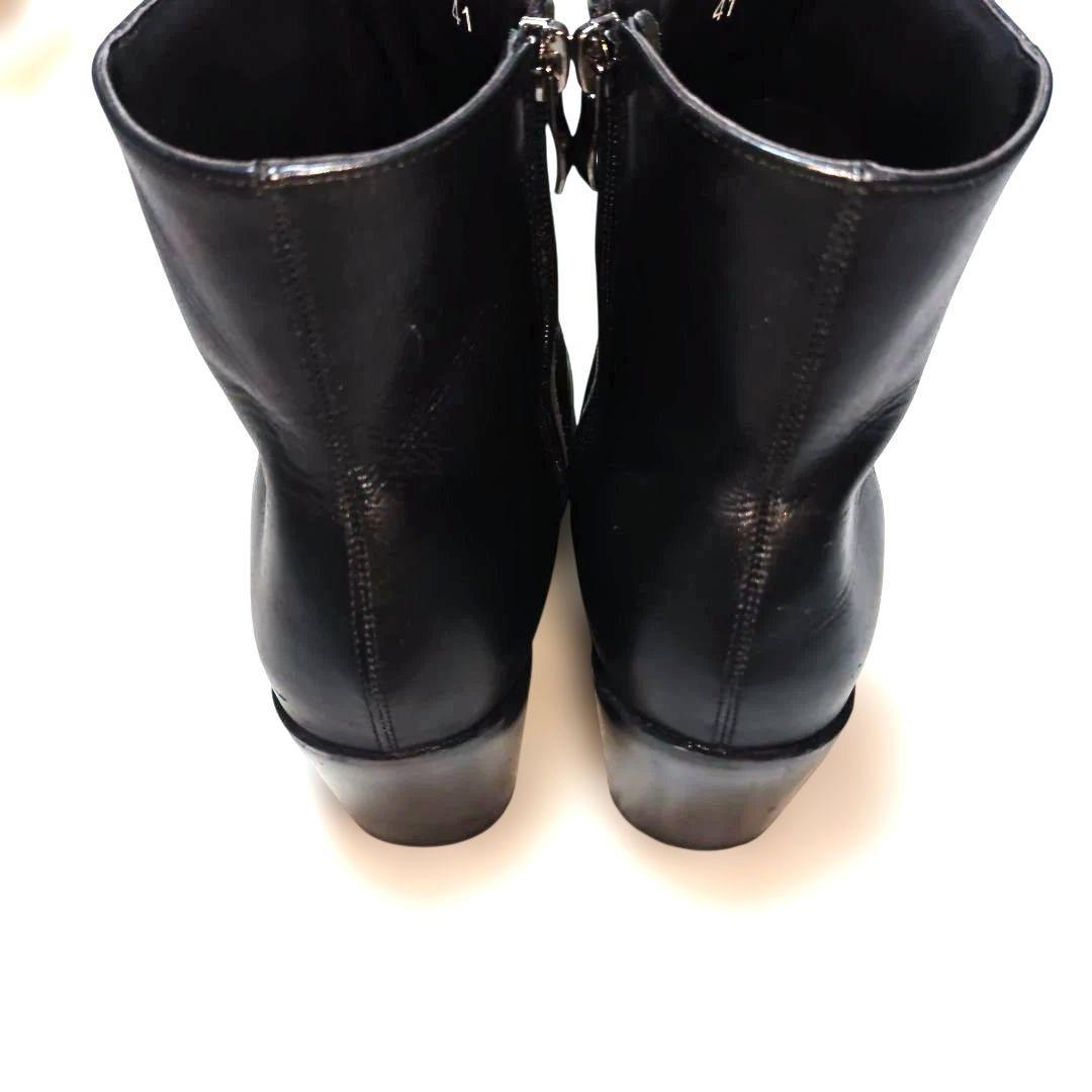 Lui's サイドジップ ヒールブーツ 41 ブラック
