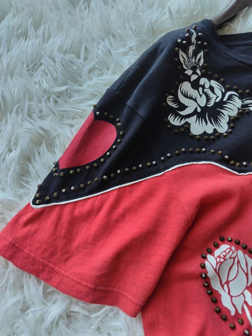 GUCCI ウエスタンバイカラースタッズTシャツ ミケーレ　ハート　バラ