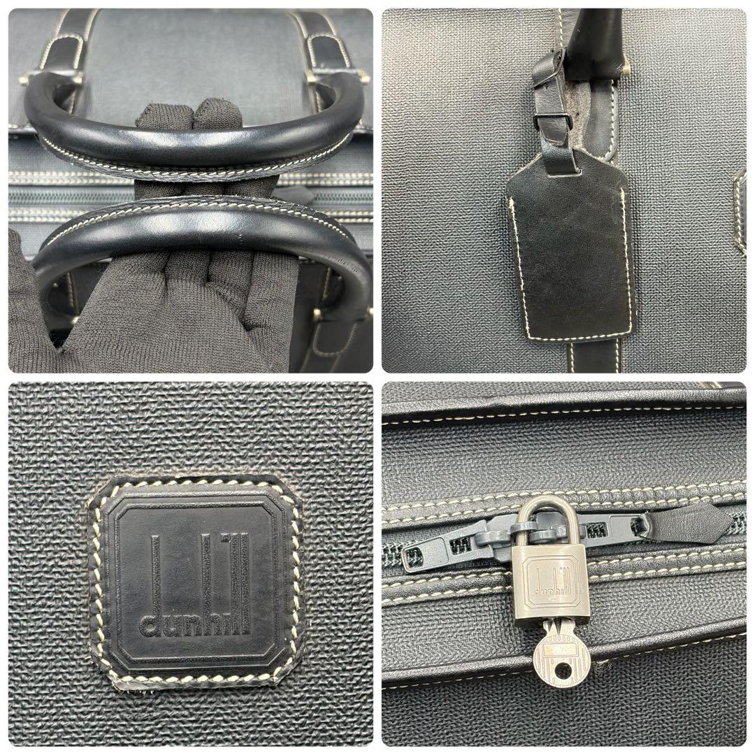 美品 ダンヒル ボストンバッグ PVC レザー 南京錠 旅行鞄 ハンド メンズ