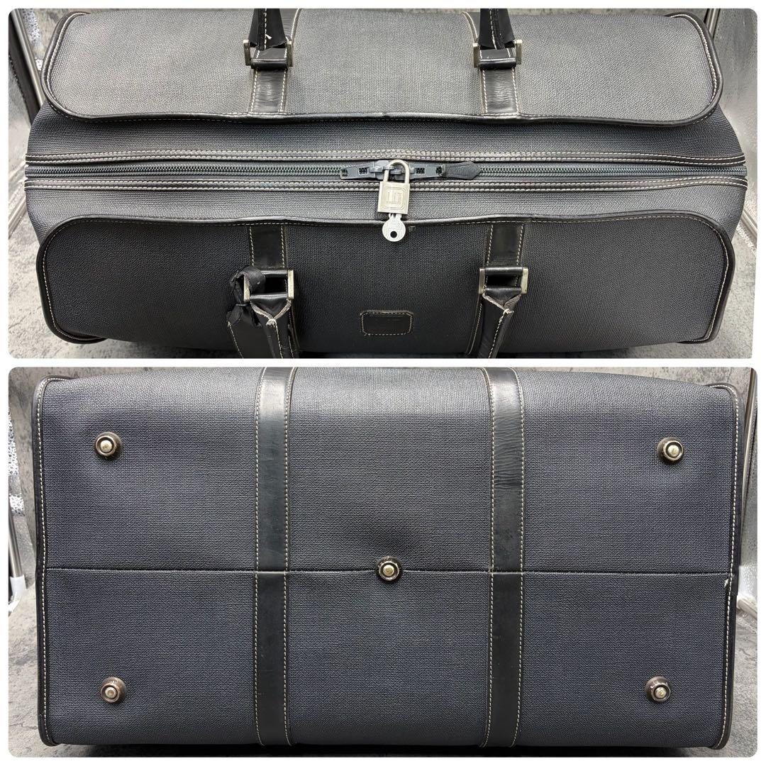 美品 ダンヒル ボストンバッグ PVC レザー 南京錠 旅行鞄 ハンド メンズ