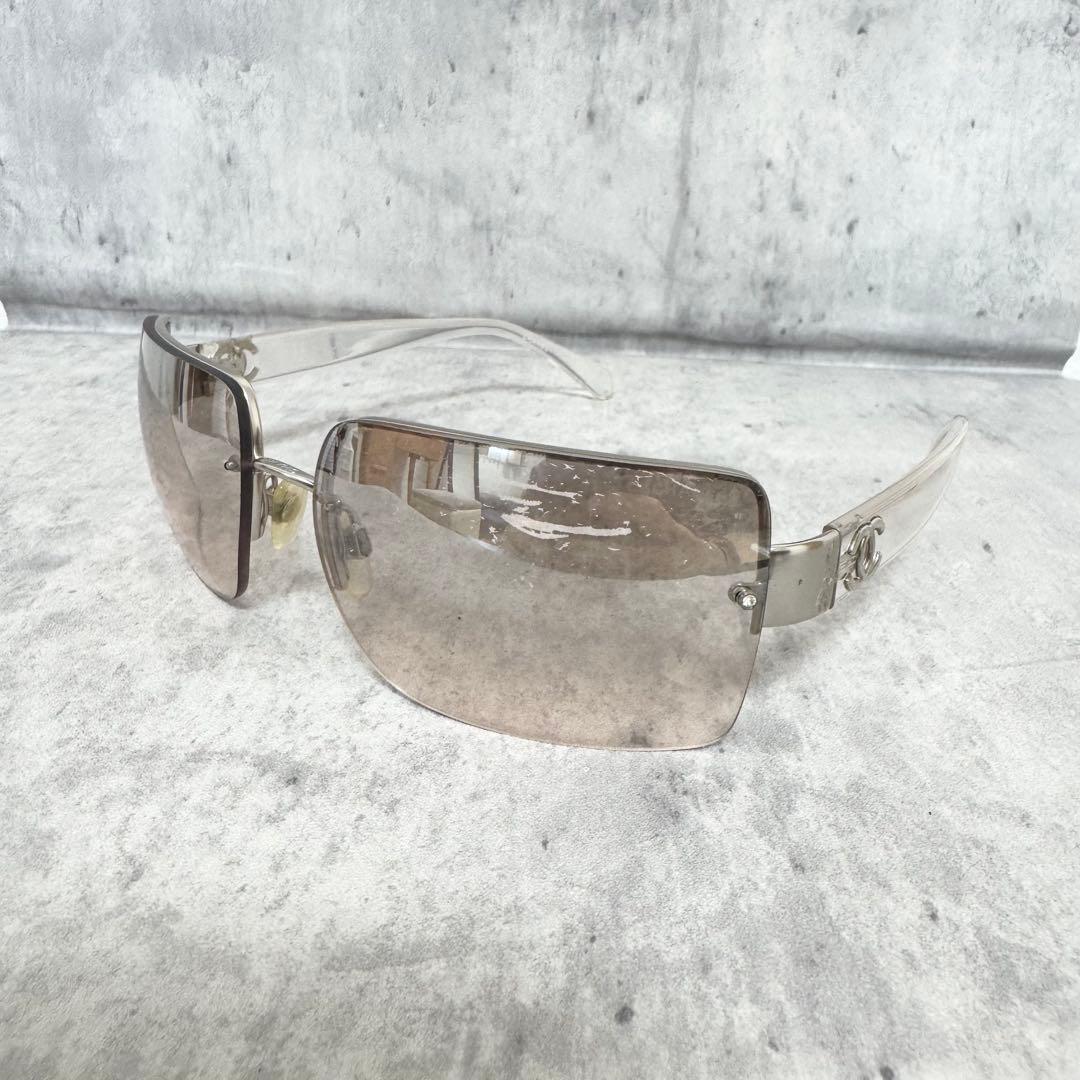 CHANEL シャネル サングラス クリア リムレス ココマーク ヴィンテージ