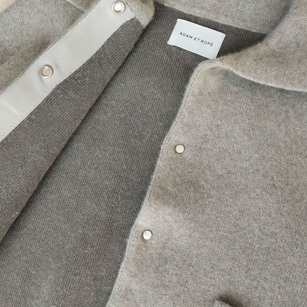 美品✨アダムエロペ　ダブルフェイスファーニットカーディガン ベージュ