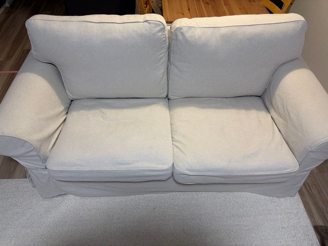 IKEA　エークトルプ　ベージュ　2人掛けソファ ソファカバーのみ