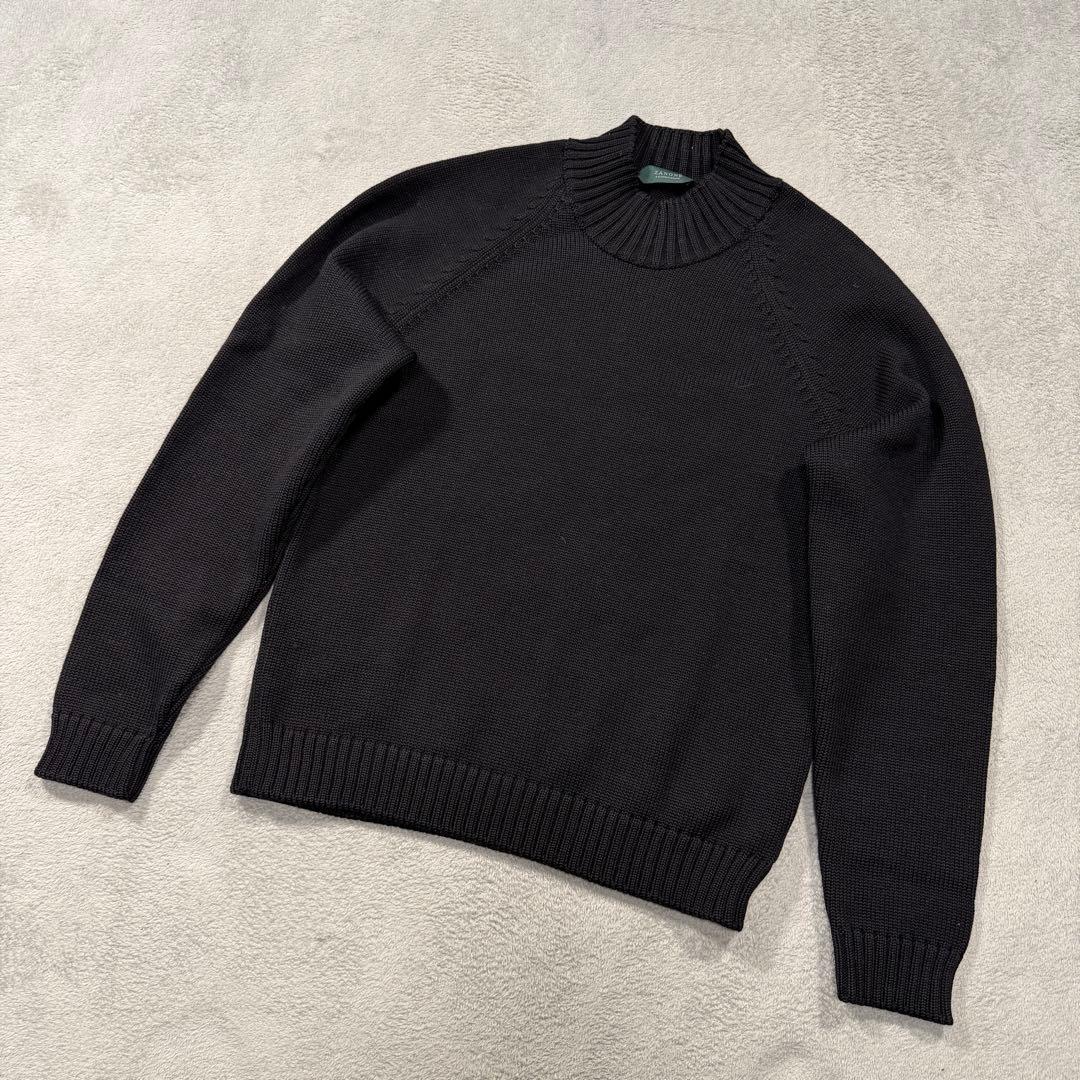 ザノーネ　5ゲージ　モックネック　ブラック　ニット　ウール　46サイズ
