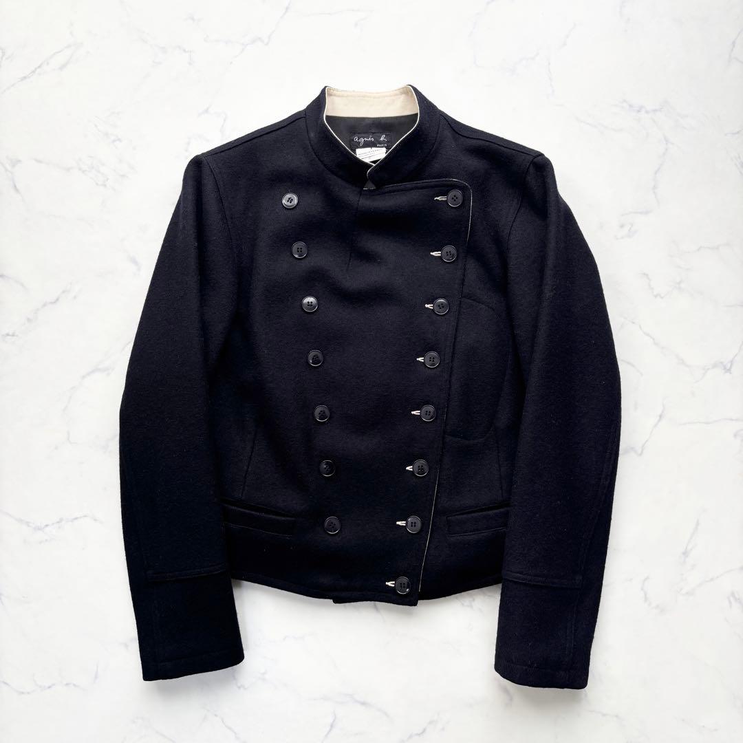 希少 アニエスベー ナポレオンジャケット ウール ネイビー 1