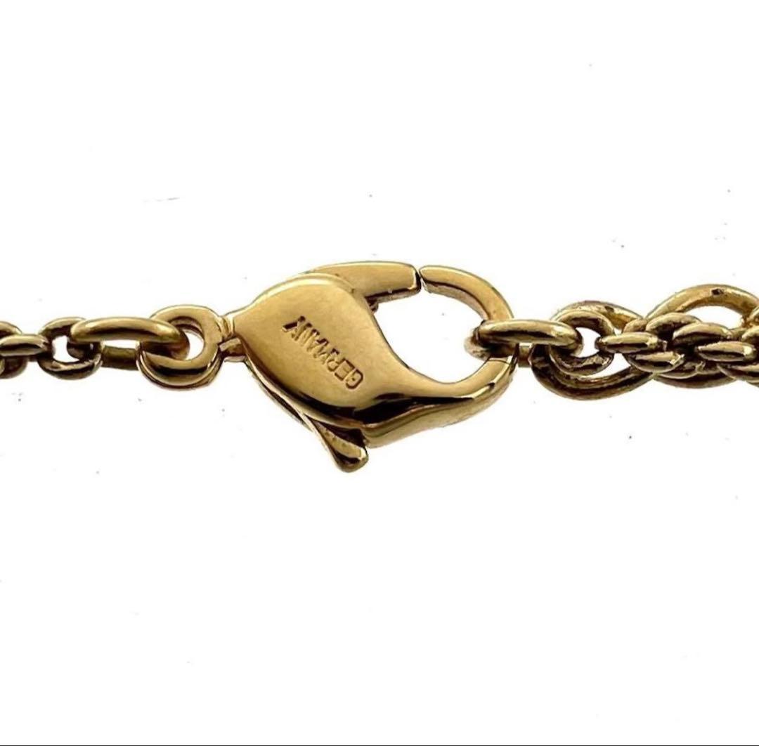 希少　Dior ネックレス エンブレムロゴ 旧ロゴ ストーン ゴールド