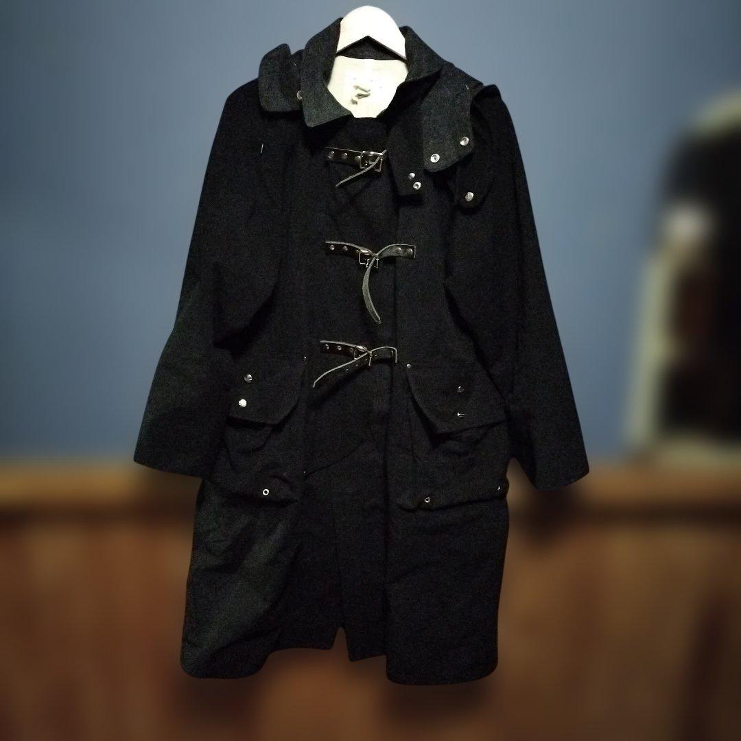 マウンテンリサーチブラック ダッフルコート フード付き