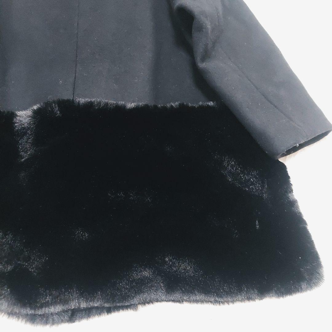 美品 エムドット em. エコファーコート 裾ファー コート