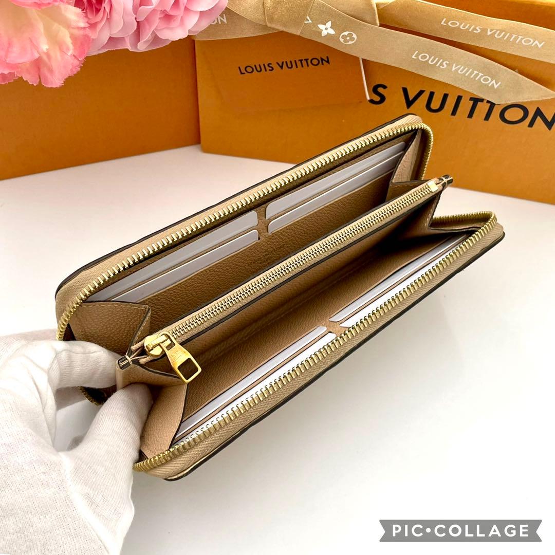 ルイヴィトン　アンプラント　ポルトフォイユ　クレマンス　ベージュ　長財布　極美品