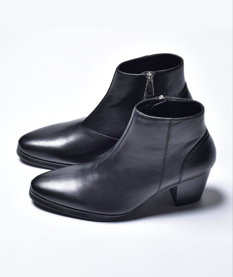 本革プラットフォーム レザー ハイヒールブーツ / ショートブーツ