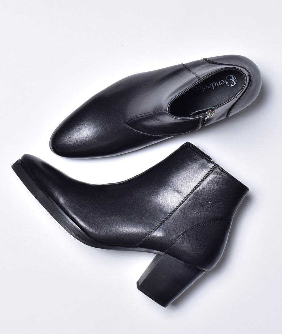 本革プラットフォーム レザー ハイヒールブーツ / ショートブーツ