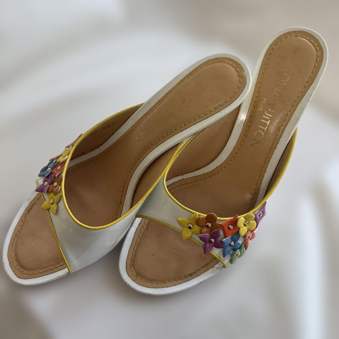 ルイヴィトンカラフル花モチーフ サンダル