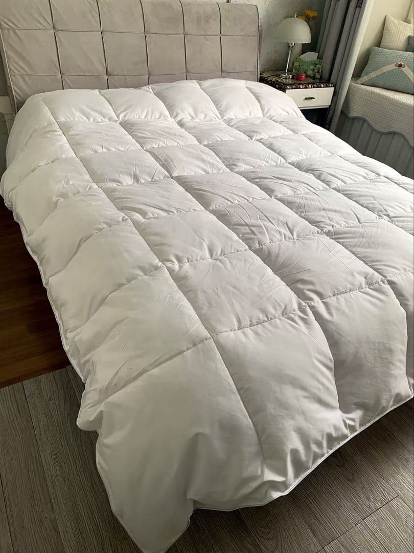 ホワイトキルティングポーランド產甲州羽毛掛け布団 ダブルサイズ180×220cm
