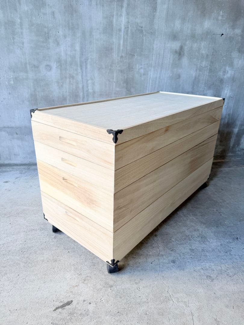 桐 衣装ケース 4段 キャスター付き 桐箱 桐ケース