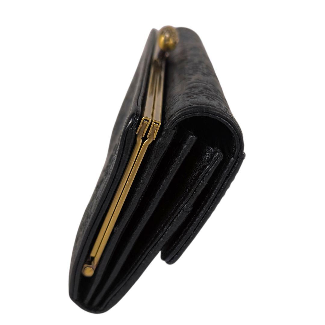 【希少美品】ANNA SUI 長財布 ダリア ガマグチ レザー バタフライ