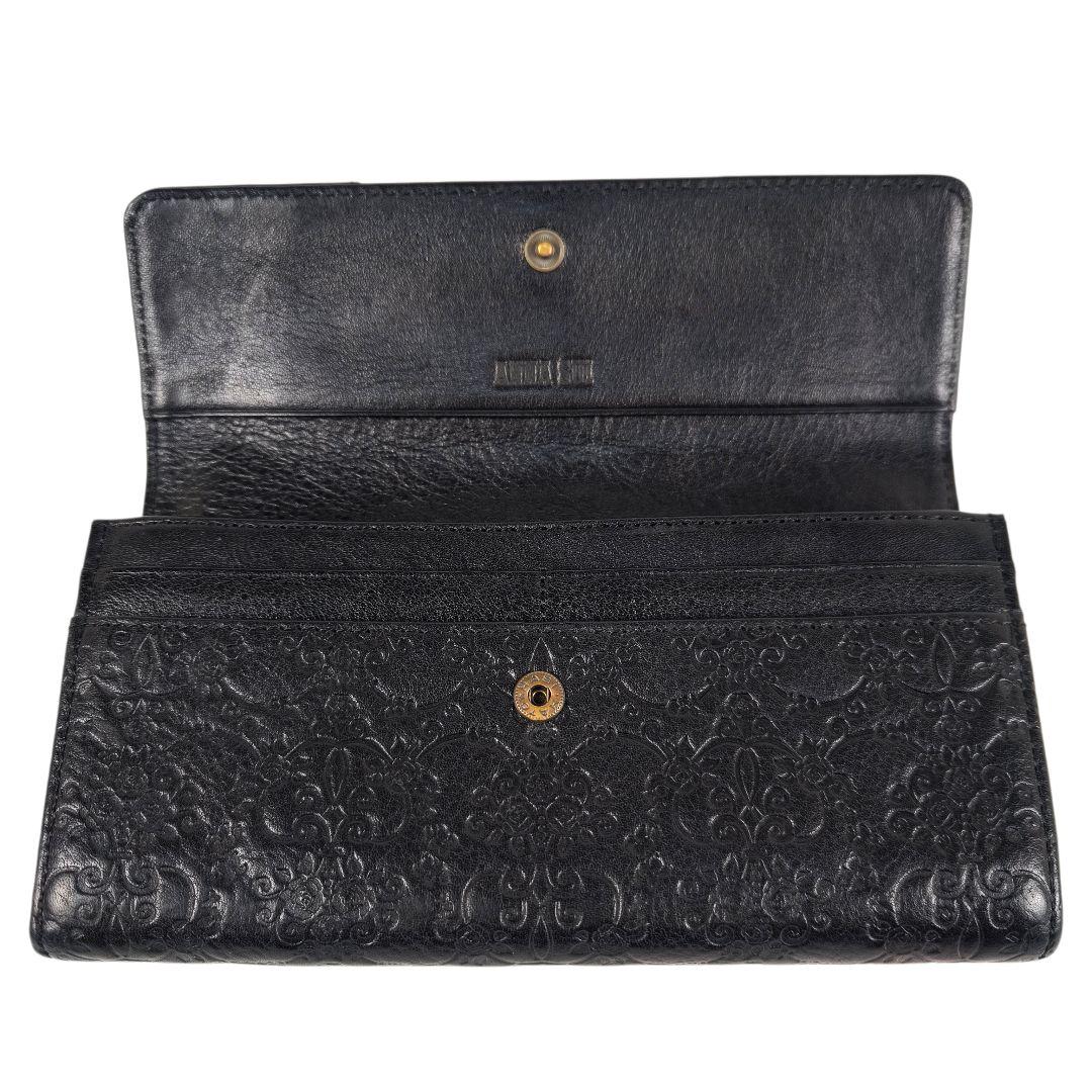 【希少美品】ANNA SUI 長財布 ダリア ガマグチ レザー バタフライ