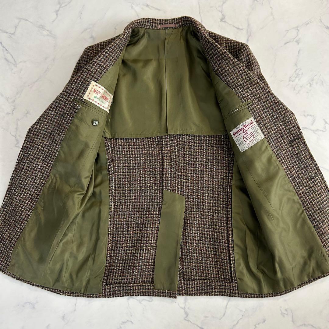 【美品】ハリスツイード×三越 テーラードジャケット シングル マルチカラー M