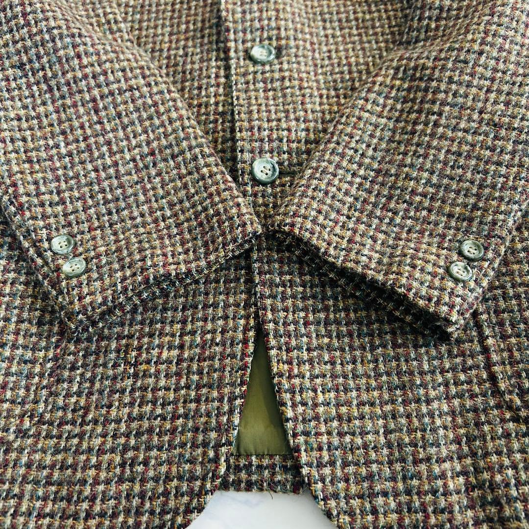 【美品】ハリスツイード×三越 テーラードジャケット シングル マルチカラー M