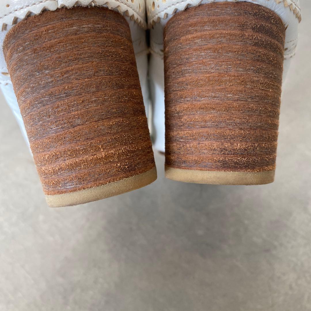 JUNYA WATANABE ホワイトレザースウィングチップミュール