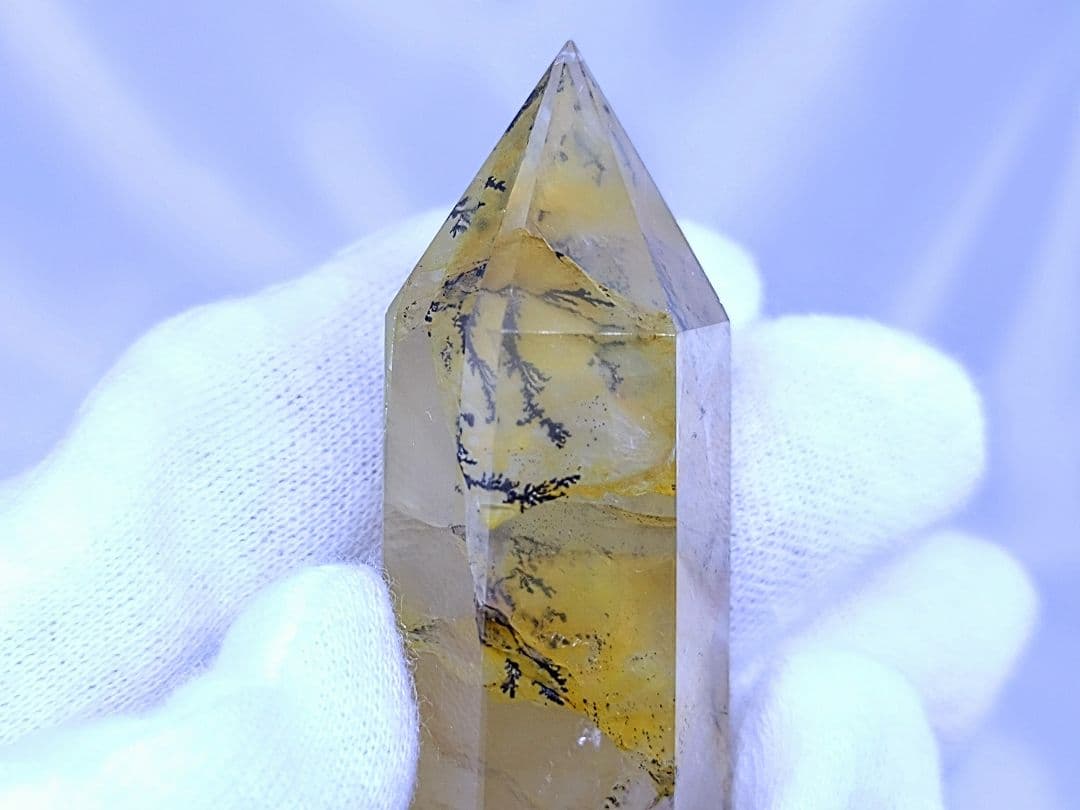 高品質　デンドリティック　ゴールデンヒーラー　共生　水晶　ポイント　六角柱