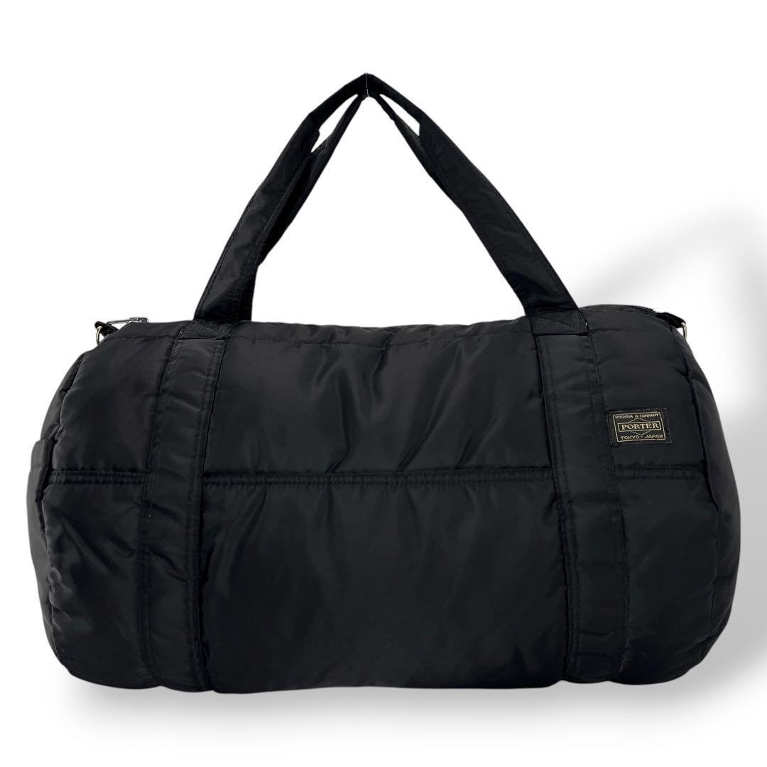 ポーター　ボストンバッグ　タンカー　ダッフルバッグ　ドラム型　ブラック　ナイロン