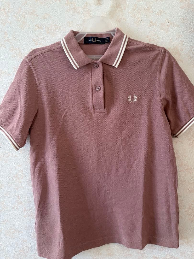 FRED PERRY ピンクポロシャツ UK 8