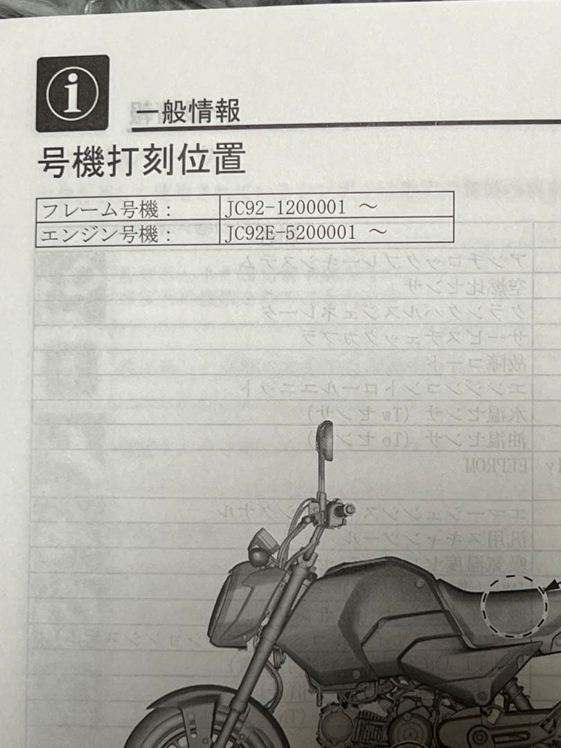 グロム　HONDA MSX125A-R サービスマニュアル