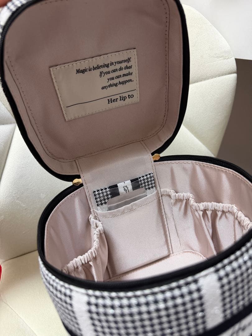 バッグ HLT Jacquard Vanity Bag herlipto silver