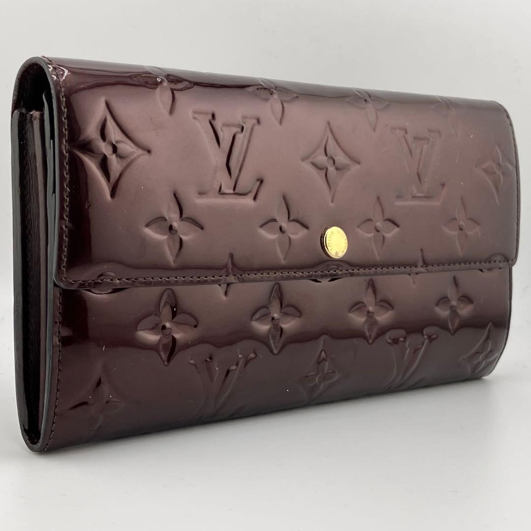 人気✨美品✨ルイヴィトン モノグラム ヴェルニ ポルトフォイユ サラ アマラント