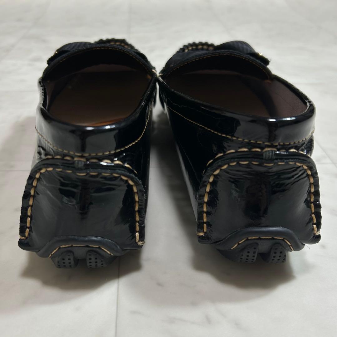 LANVIN en Bleu ローファー モカシン エナメル リボン 24cm