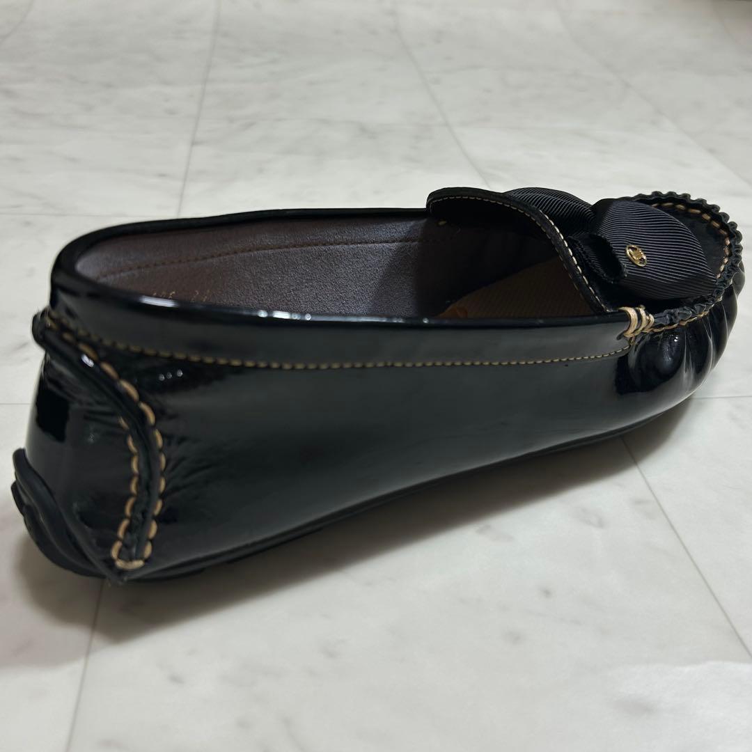 LANVIN en Bleu ローファー モカシン エナメル リボン 24cm