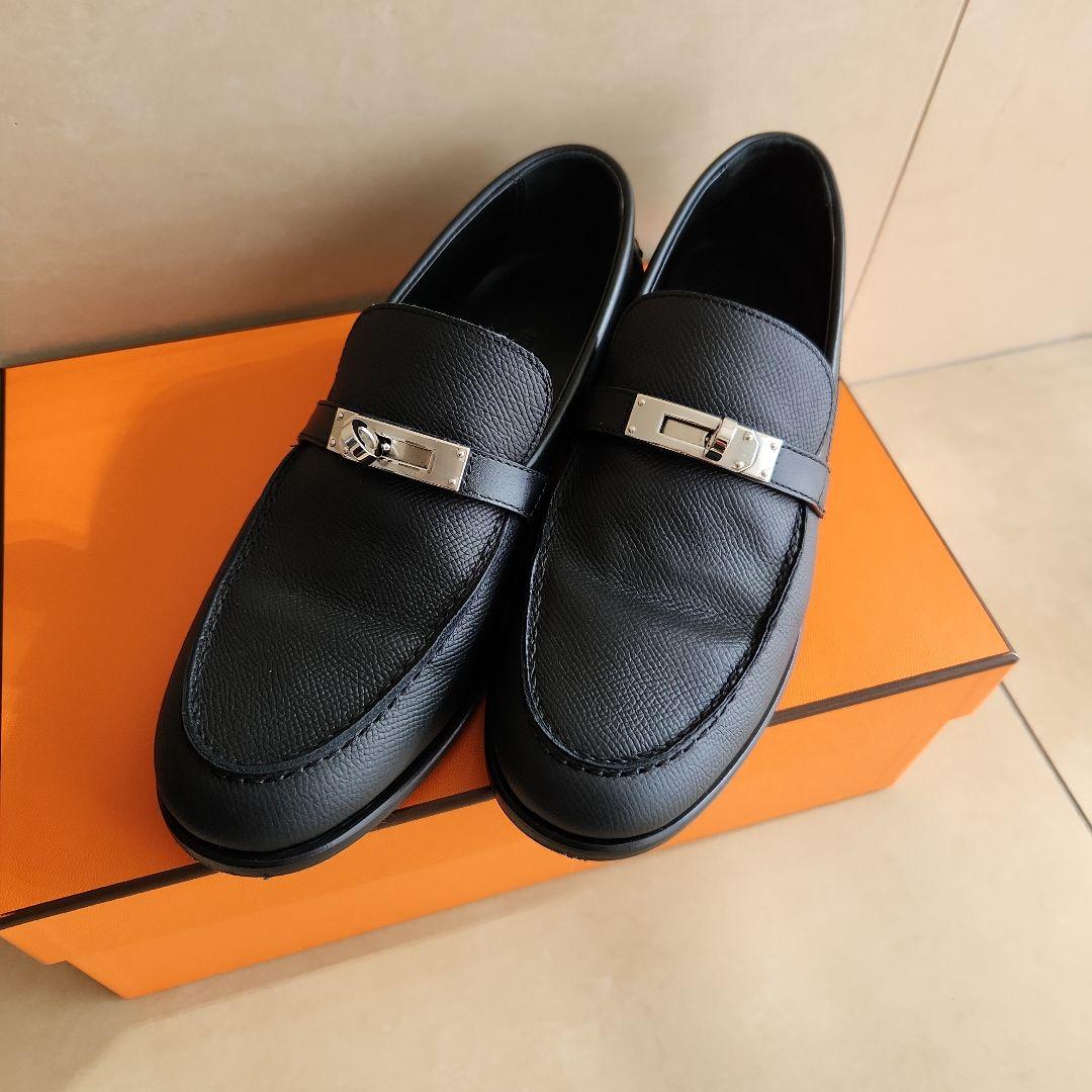 ★美品★HERMES モカシン《デスタン》36.5エプソン ノワール ブラック