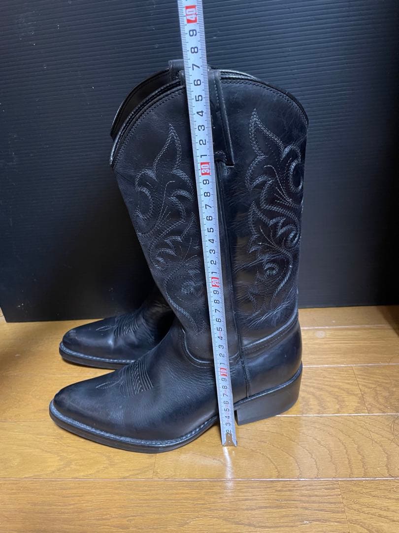 ブラックレザーウエスタンブーツ　John West サイズ42革 26〜26.5