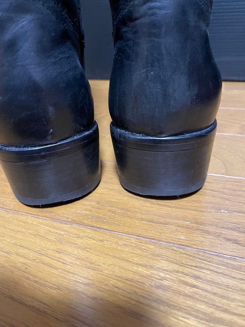 ブラックレザーウエスタンブーツ　John West サイズ42革 26〜26.5