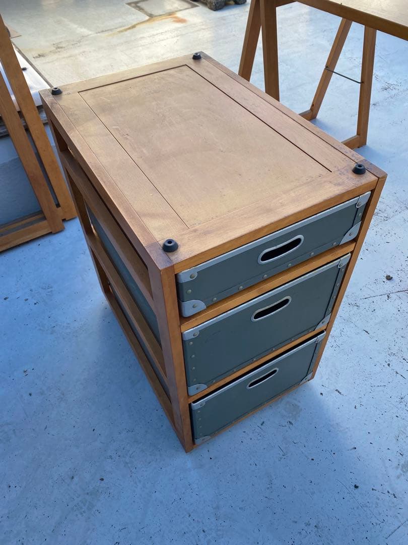 木製シンプルデスク 引き出し3つ付き