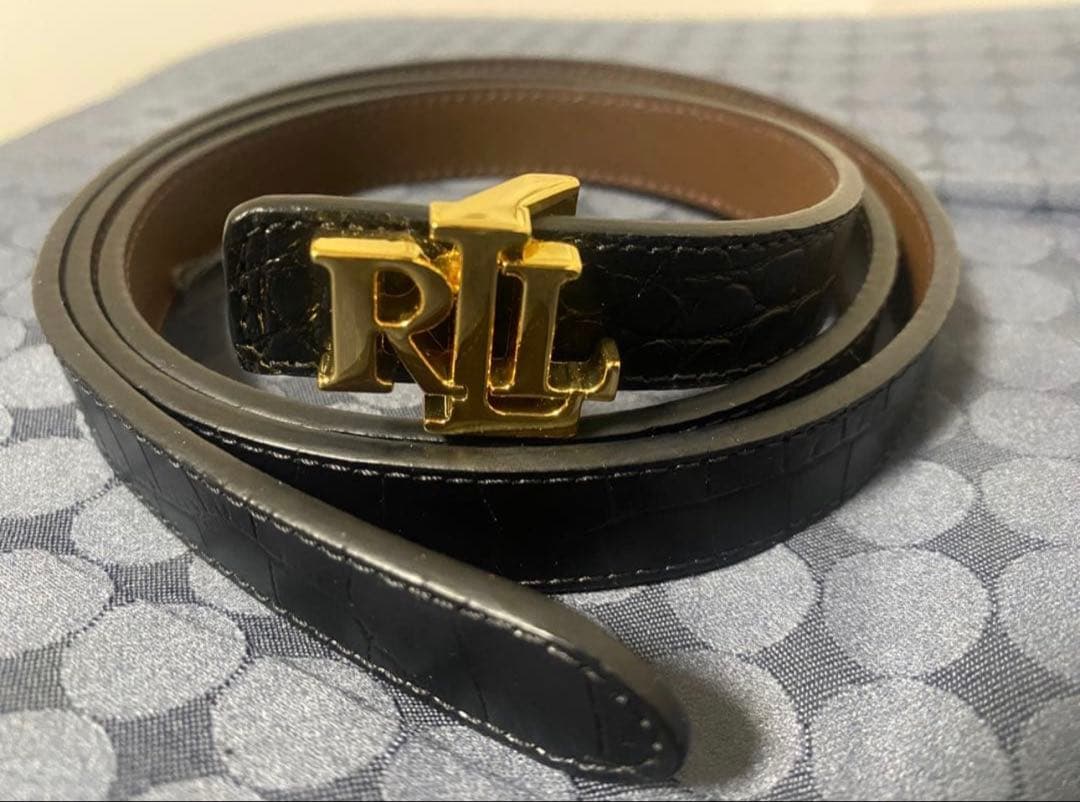Ralph Lauren レディース クロコダイル調ベルト
