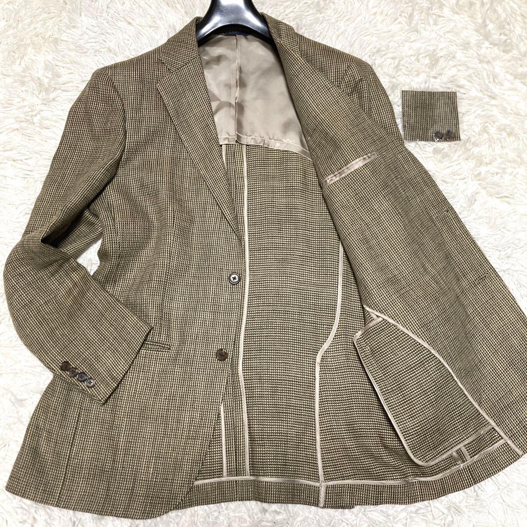 美品✨90s ポロバイラルフローレン ツイードジャケット　XL リネン A7