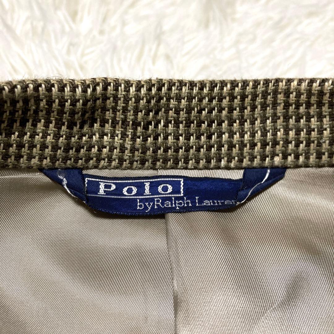 美品✨90s ポロバイラルフローレン ツイードジャケット　XL リネン A7