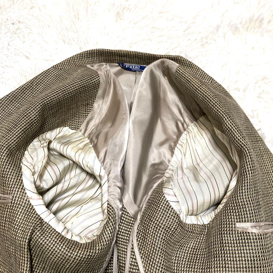 美品✨90s ポロバイラルフローレン ツイードジャケット　XL リネン A7