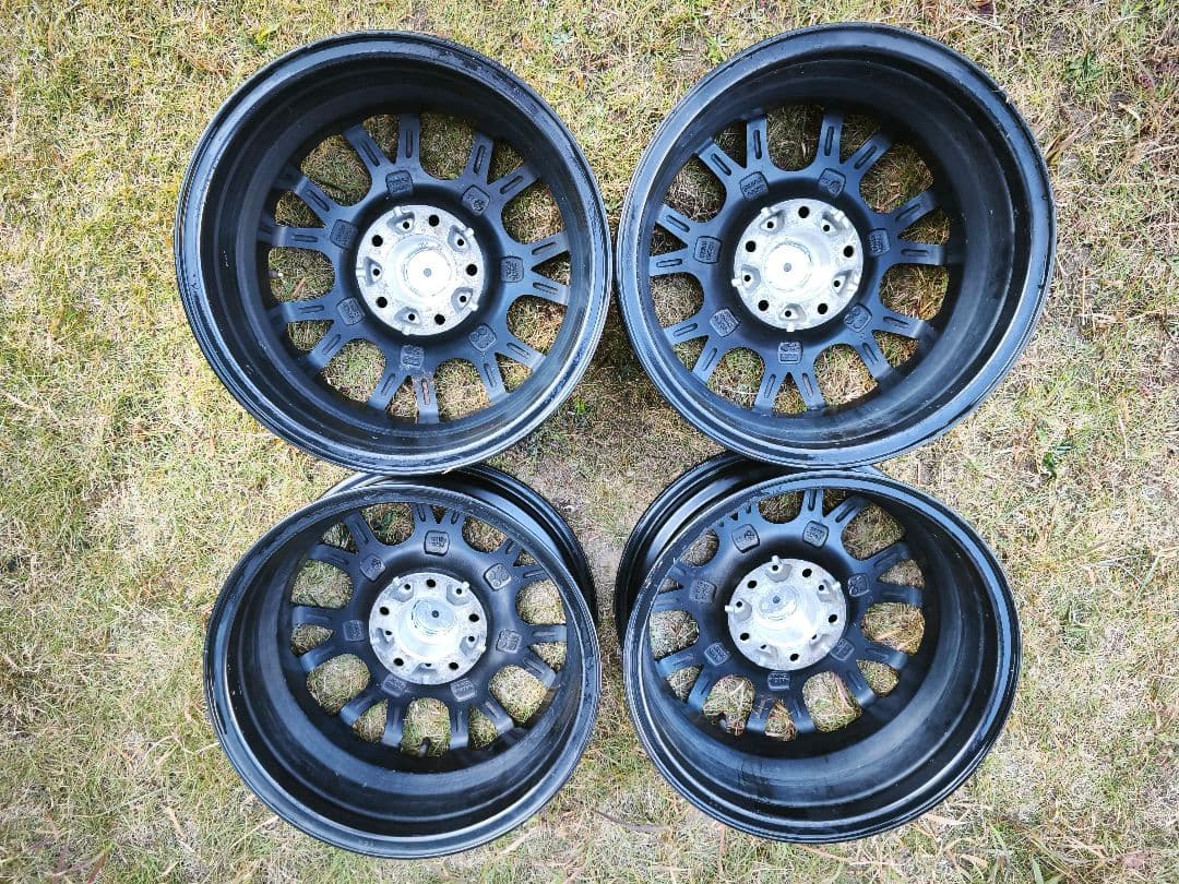 ①ゆゆ 2本分 15インチアルミホイール 6J ブラック 黒