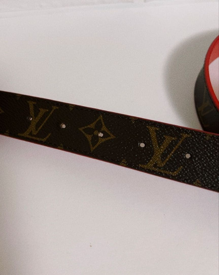 LOUIS VUITTON ベルト 茶×赤 モノグラム　リバーシブル　男女兼用