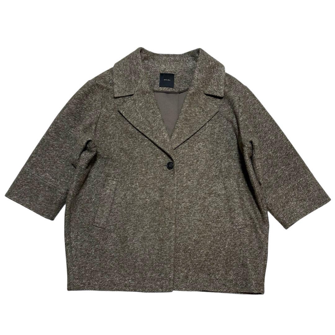 美品 Spick & Span Wスライバーヘリンボーンミドルコート 38