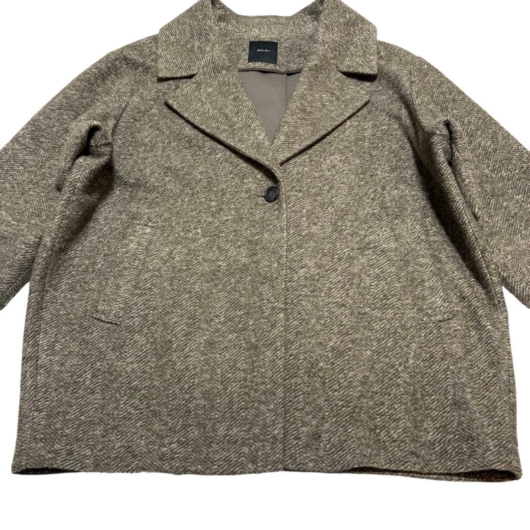 美品 Spick & Span Wスライバーヘリンボーンミドルコート 38
